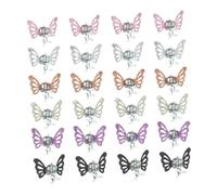 TOYZFRIENDY 24pcs Mini Butterfly Hair Clips Small Alloy Glitter Claw Clips for Boys and Girls Girls Everyday Styling