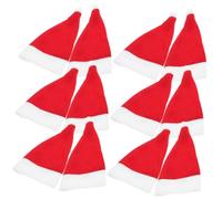 TOYZFRIENDY 24PCS Mini Santa Claus Hats Wine Bottle Covers Cutlery Organiser Bags Xmas Tableware Holders Festive Christmas Decorations for Family Party and Home