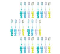 TOYZFRIENDY 24pcs Toothbrush Set with Bear Design, Bamboo Charcoal Soft Bristles, Assorted Pink Green Blue Yellow, Oral Care for and Boys