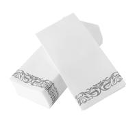 TOYZFRIENDY 25Pcs Disposable Paper Napkins with Silver Edge for Parties Weddings Restaurants Home Use Soft Absorbent Folded Table Napkins for Banquets and Holiday Decorations