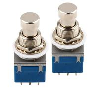 TOYZFRIENDY 2pcs 3pdt Effects Pedal Footswitch for Electric Guitar with Blue Pbs24b Reset Button, Metal Guitar Effect Stomp Switch Pedal for Live Performance and DIY Amplifier