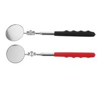 TOYZFRIENDY 2Pcs 50Mm Foldable Telescopic Welding Chassis Inspection Mirrors with Black and Red Handles, Automotive Maintenance Reflector Mirrors for Vehicle Underbody and Engine Check