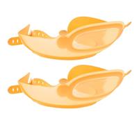 TOYZFRIENDY 2pcs Adjustable Waterproof Hair Wash Hat with Ear and Eye Protection, Bath Shower Cap for Newborns and Babies, Orange Bathing Accessories