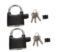 TOYZFRIENDY 2pcs Alarm Padlock and Bike Padlock Set 6 Keys, High-Decibel Security U-Lock for Motorcycles, Bicycles, Warehouses, Outdoor Anti-Theft Protection