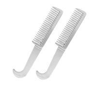 TOYZFRIENDY 2pcs Aluminum Pet Grooming Comb Set with Smooth Polished Edges for Quick Knot Removal Lightweight Metal Hair Detangling Tool Suitable for Dogs Cats and Horses Travel Use