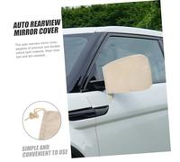 TOYZFRIENDY 2pcs Beige Oxford Cloth Side Mirror Shield with Drawstring Rearview Protector Cover for Cars and Dust Guard for Vehicle Exterior