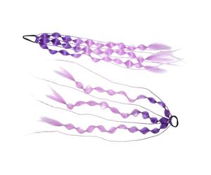 TOYZFRIENDY 2pcs Bubble Ponytail and Blue with Bubbles Bright Extensions Synthetic Braids Hair Ponytail Extension Pre for Yellow Color Pink Blond up Chemical Fiber Purple