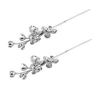 TOYZFRIENDY 2pcs Chinese Flower Hairpin Sticks with Fine Brushed Finish Lightweight Orchid Motif Hair Styling Pins for Hanfu Bridal Party Hairstyles Elegant Hair Chopsticks
