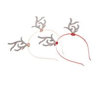 TOYZFRIENDY 2pcs Christmas Deer Antler Hair Hoops with Bells Rose Gold and Red Festival Headbands for Adults and Comfortable Holiday Party Accessories