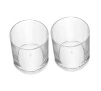 TOYZFRIENDY 2pcs Clear Acrylic Drinking Tumblers Unbreakable Stackable Reusable Glasses for Whiskey Juice Soda Cocktail Beer with Ergonomic Round Shape and Dishwasher Safe