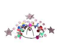 TOYZFRIENDY 2pcs Colorful Five-pointed Star Headbands for Year Eve Parties Festive Rhinestone Sequin Hair Accessories for Birthday Celebrations and Holiday Photo Props