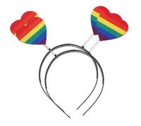 TOYZFRIENDY 2pcs Colorful Heart Headband Decorative Hair Hoop Lightweight Vibrant Hairband for Party Night Outdoor Gatherings Stylish Ladies Accessory