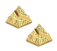 TOYZFRIENDY 2PCS Compact Golden Egyptian Pyramid Model Delicate Resin Mausoleum Building Decor for Psychological Sand Table Accessories Ancient Souvenirs Home and Office Ornament