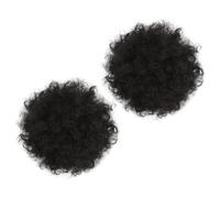TOYZFRIENDY 2pcs Curly Messy Bun Hairpiece Drawstring Afro Puff Synthetic Wigs Lightweight High Temperature Silk Hair Extensions for Women Fashion Headdress