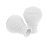 TOYZFRIENDY 2pcs Decorative Curtain Rod Finials Replacement Plastic End Caps for Window Drapery Rods Elegant Compact Design for Stylish Curtain Pole Finials