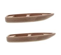 TOYZFRIENDY 2pcs Decorative Wooden Boat Model Handcrafted Nautical Sailboat Micro Landscape for Desk Bookshelf Home Decor Realistic Unfinished Canoe Ornament