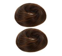 TOYZFRIENDY 2Pcs Donut Hair Bun Maker Scrunchies Hairpiece Extensions for Women Natural Light Brown Stylish Hair Accessories Easy to Use Secure Hold