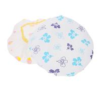 TOYZFRIENDY 2pcs Double-layer Shower Cap with Elastic Band for Adults Thickened Bathing Hat for Hair Protection in Shower and Spa Cute Flower Strawberry Patterns