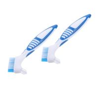 TOYZFRIENDY 2pcs Double Sided Turtle Cleaning Brush for Aquatic Tortoises and Turtles Soft Bristles with Oversized Non Slip Handle Multipurpose Shell and Fish Tank Cleaner Blue for Mud and
