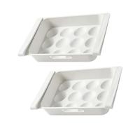 TOYZFRIENDY 2pcs Drawer-style Egg Container for Refrigerator, 12-compartment Plastic Multi Grid Egg Storage Box, Food Preservation Organizer for Kitchen Fridge and Freezer