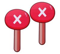 TOYZFRIENDY 2Pcs Dual-Sided Vote Paddle PVC Tempered Material Handheld Classroom Judging Board for Interactive Teaching Games and Silent Auctions
