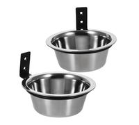TOYZFRIENDY 2pcs Elevated Wall Mounted Dog Bowls with Adjustable Height for Small Pets Space Saving Raised Feeding Station with Detachable Food Water Bowls Comfortable Neck for Cats and Dogs