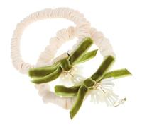 TOYZFRIENDY 2pcs Flower Hair Elastics Ponytail Holder Strong Flexibility Can Be Worn as Bracelet Plastic Resin Cloth Hair Accessories for Women Girls Travel Proms