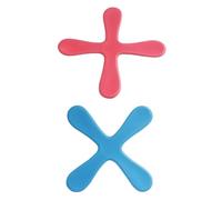 TOYZFRIENDY 2pcs Foam Boomerang Throwing Toy for Boys and Girls 10-inch Soft Safe Flying Plaything Indoor and Outdoor Sports Game Set Red and Light Blue