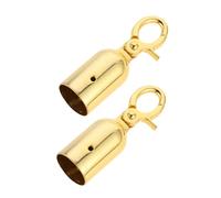 TOYZFRIENDY 2pcs Gold Metal Rope End Stopper Zinc Alloy Cord End Caps with Snap Hook for Guardrail Crowd Control Decorative Rope Holder for Event Spaces Easy Mounting and Secure Fit
