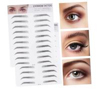 TOYZFRIENDY 2pcs Hair-like Eyebrow Transfer Stickers Black Temporary Eyebrow Tool for Men Women Use Brow Shaper for Sparse Brows Natural-looking Grooming