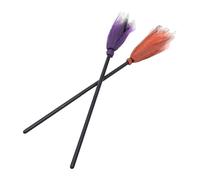 TOYZFRIENDY 2pcs Halloween Witch Brooms Colorful Lightweight Decorative Besoms for Party Props Indoor Outdoor Halloween Decorations Random Color