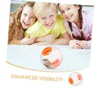 TOYZFRIENDY 2pcs Hamster Exercise Balls Transparent Orange Plastic Running Wheels for Small Pets Portable Lightweight Guinea Pigs Dwarf Rabbits Rat