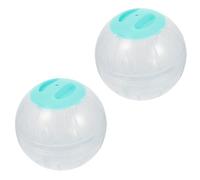 TOYZFRIENDY 2Pcs Hamster Running Balls Transparent Blue Small Animal Exercise Accessories for Muscle Building and Mental Health Interactive Sports for Hamsters Mice and Hedgehogs