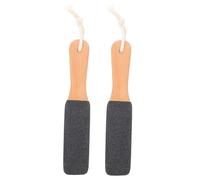 TOYZFRIENDY 2pcs Handheld Pedicure Files with Wooden Handles Double-Sided Exfoliating Foot Care for Callus Removal and Dead Skin Scrubbing Compact for Easy One-Hand Use Practical Gift for