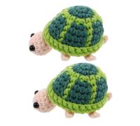 TOYZFRIENDY 2PCS Handmade Cozy Yarn Crochet Turtle Doll Mini Cute Knitted Animal Stuffed for Stress Relief and Desk Ornament Versatile Positive Support Gift for Christmas Party and Birthday