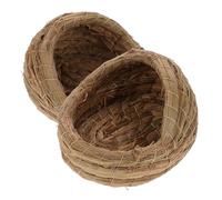 TOYZFRIENDY 2pcs Handwoven Straw Bird Nest Woven Breeding Hut with Optimized Airflow for Pigeons Parrots Rabbits Hamsters Gerbils Guinea Pigs Chinchillas Easy-clean Small Animal Sleeping Bed