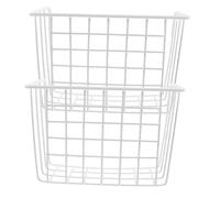 TOYZFRIENDY 2pcs Hay Basket for Rabbits Chinchilla Bunny Cage Accessories Metal Frame Hay Feeder Bunny Metal Iron White