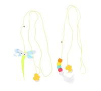 TOYZFRIENDY 2Pcs Indoor Cat Hanging Lightweight Felt Cat with Caterpillar and Dragonfly for and Stress Relief