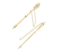 TOYZFRIENDY 2pcs Jewish Bible Reading Pointer Tool Metal Yad Hand Pointer 17cm Gold Crown Onion Head for Bar Mitzvah and Scripture Study at Home Or Synagogue
