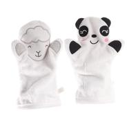 TOYZFRIENDY 2pcs Large Baby Cartoon Bath Mitts Exfoliating Shower Gloves Reusable Body Scrubbing Mitts for Infant Girls with Animal Design Bathing Accessories