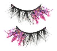 TOYZFRIENDY 2pcs Luminous False Eyelashes Reusable Natural Strip Lashes with Curl for Women DIY Decorative Eye Makeup Enhancer for Weddings Proms Parties