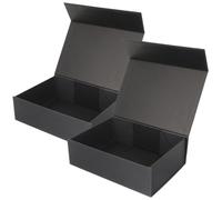 TOYZFRIENDY 2pcs Magnetic Gift Box Small Black Paper Packaging Boxes with Magnetic Closure Portable for Birthday Valentines Day Presents