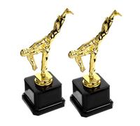 TOYZFRIENDY 2pcs Martial Arts Trophy Award Small Gold Figurine Taekwondo Competition Winner Trophy Cup Party Celebration Decoration
