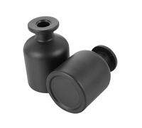 TOYZFRIENDY 2Pcs Matte Black Aroma Stick Bottle Reusable Fragrance Diffuser Glass Bottles for Home Office Stylish No-flame Essential Oil Holder