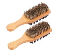 TOYZFRIENDY 2pcs Men S Beard Styling Maker Boar Bristle Brush Soft Bristles Portable Grooming Kit for Thick Hair Travel-friendly Mustache Straightener Hair Brush