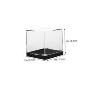 TOYZFRIENDY 2pcs Mini Clear Rock and Mineral Storage Boxes Dustproof Display Cases Small Plastic Gemstone Organizers with Black Base for Jewelry and Specimen Protection