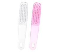 TOYZFRIENDY 2pcs Nail Cleaning Brushes with Handle Grip, and Pink Plastic Nail Dust Scrub Brushes for Fingernail and Toenail Manicure Pedicure Care at Home or Salon