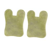 TOYZFRIENDY 2Pcs Natural Jade Gua Sha Tool Face Massage Plates Multi Function Facial Massager Board for Relaxation and Skin and Family