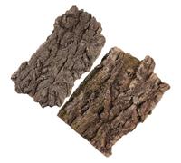 TOYZFRIENDY 2pcs Natural Reptile Terrarium Bark Platforms Pet Supply Decor with Hiding Spots for Lizards Bearded Dragons and Turtle Habitat Enclosures