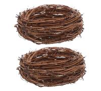 TOYZFRIENDY 2pcs Natural Vine Wreath Handmade Rattan Twig Garland Flexible Rustic Grapevine Hoop for DIY Crafts Wedding Christmas Holiday Door Wall Decor